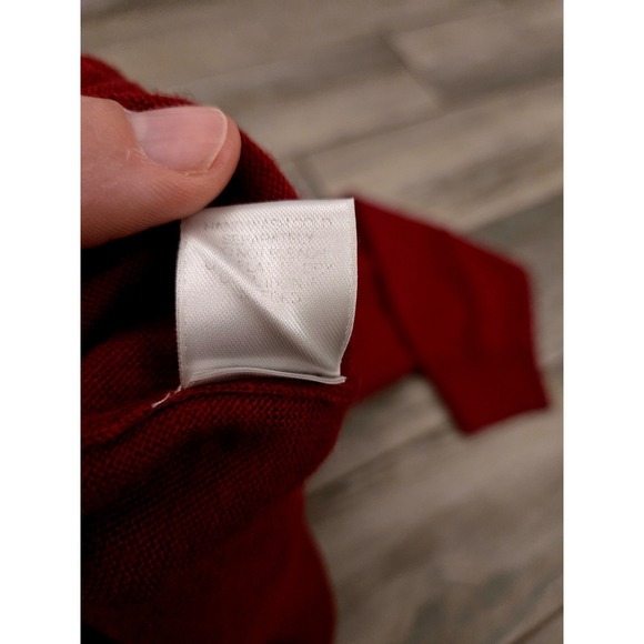 Turnbury Mens Extra Fine Merino Wool V Neck Sweater Red Size XL - Picture 6 of 6